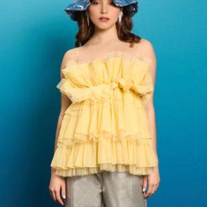 Yellow Ruffled Women's Top